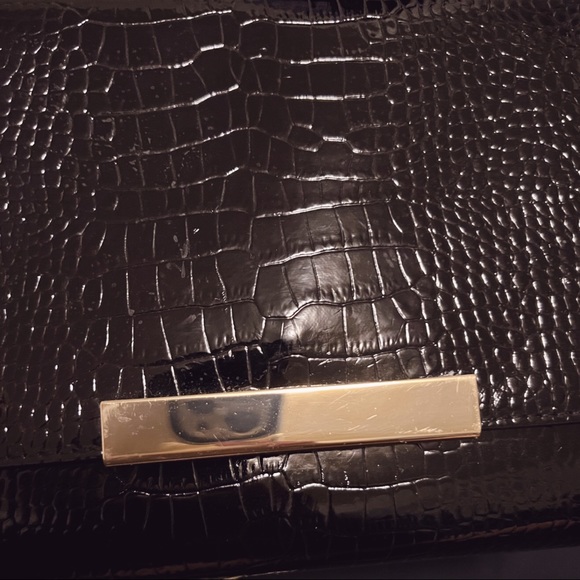 Crocodile Embossed Faux Leather Clutch Evening Crossbody Bag Purse - Picture 5 of 7